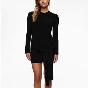 DYNAMITE WAIST TIE MINI DRESS